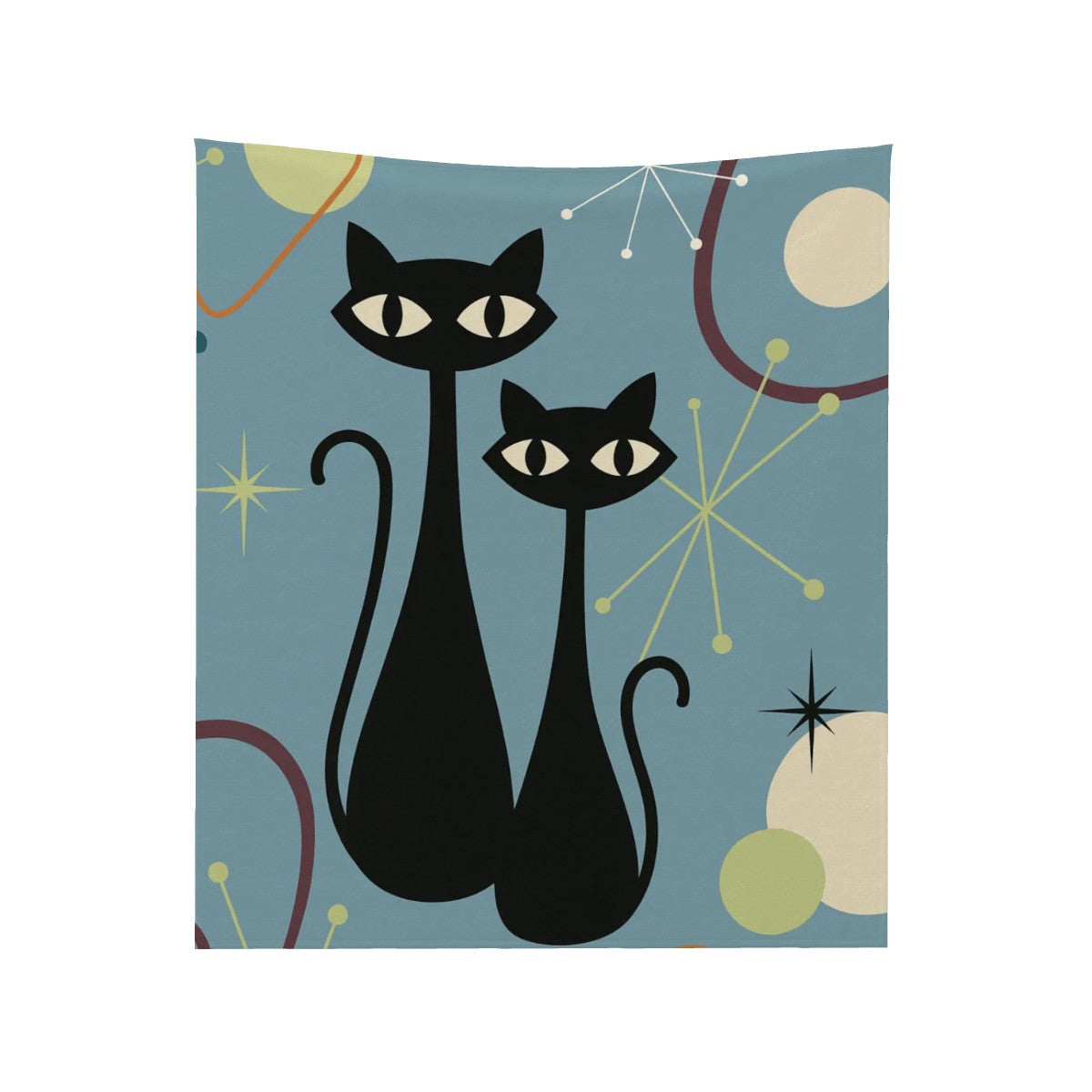 Atomic Cats 80"x70" Flannel Throw Blanket – Vertical