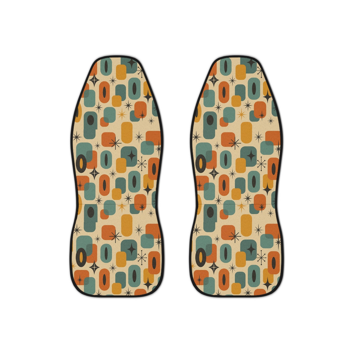 Atomic Shapes Car Seat Covers – Set of 2 | Mid Century Modern Style