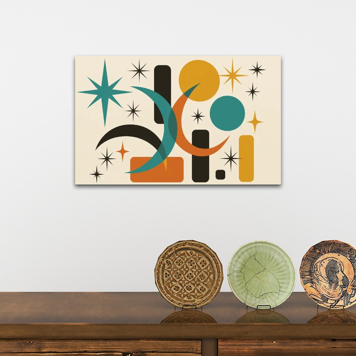 Atomic Orbit Canvas Wall Art – Mid-Century Modern Made Easy (32"x20")