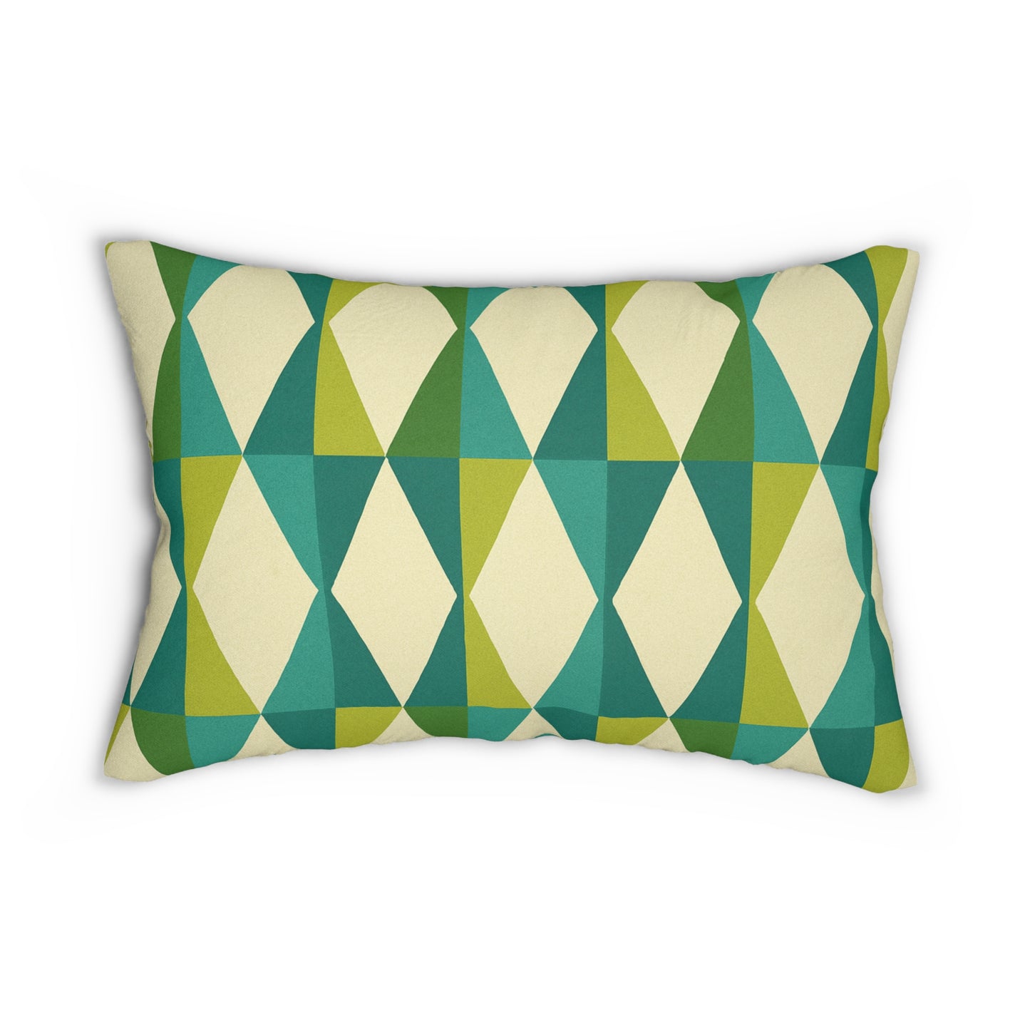 "Atomic Diamond Lumbar Pillow – Retro Mid Century Vibes (20×14)