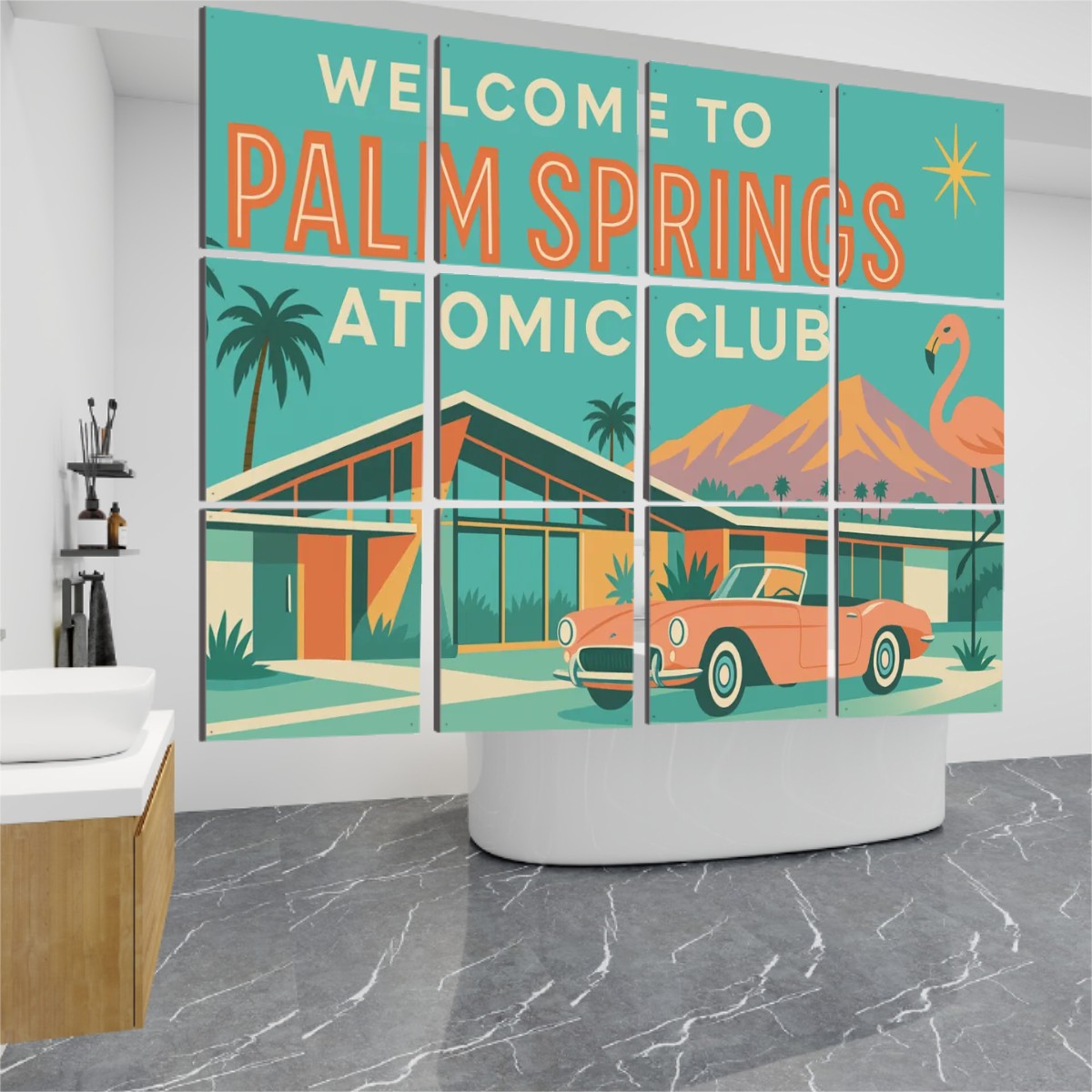 Palm Springs Atomic Club Hanging Room Divider – Set of 12