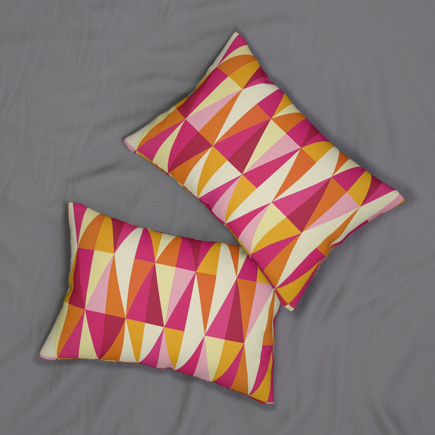 Geometric Harlequin Lumbar Pillow – 20×14 | Mid-Century Modern Color Pop