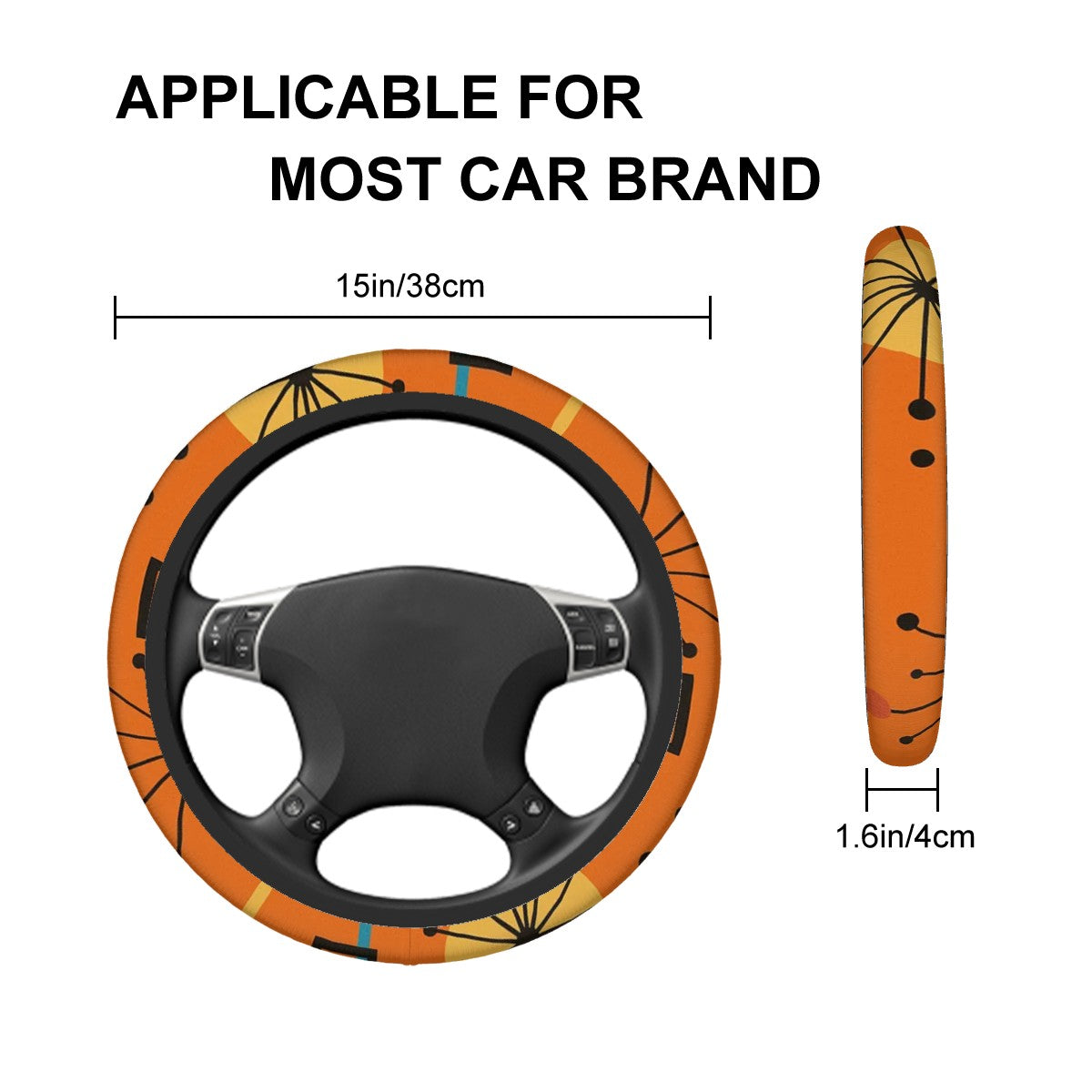 Atomic Sunset Steering Wheel Cover