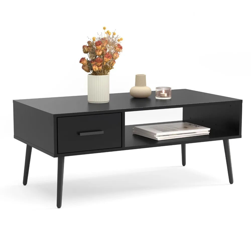 Mid Century Modern Coffee Table – Center Table with Storage