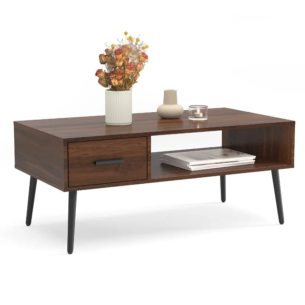 Mid Century Modern Coffee Table – Center Table with Storage
