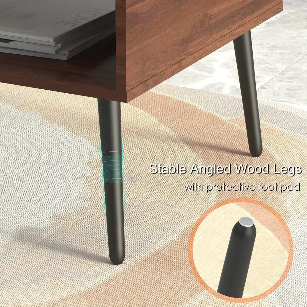 Mid Century Modern Coffee Table – Center Table with Storage