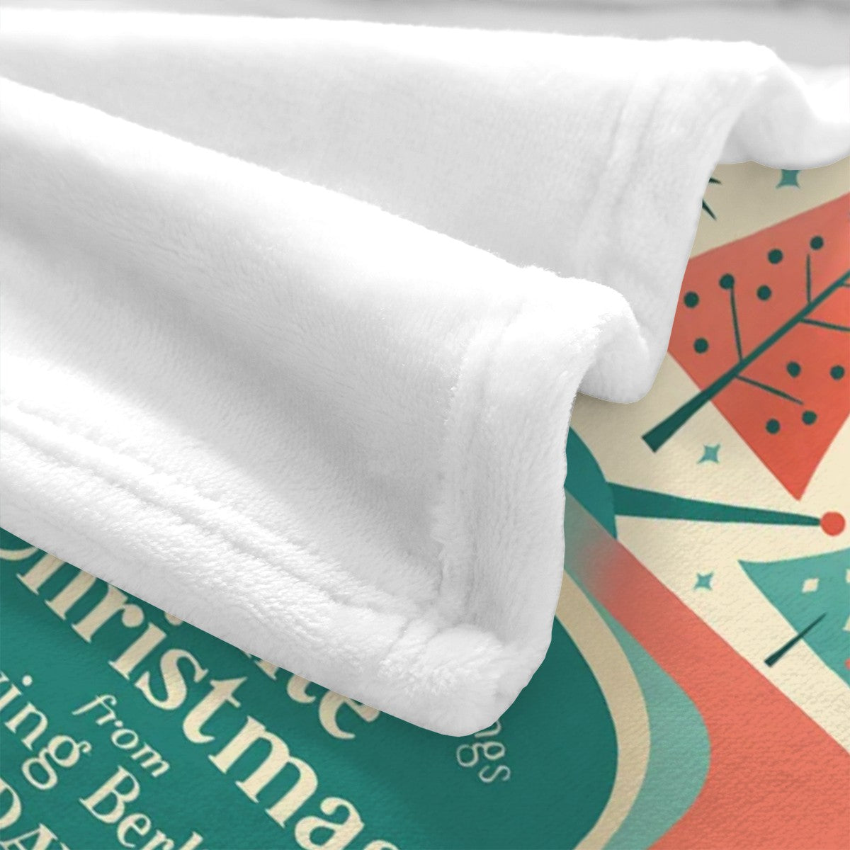 White Christmas Flannel Throw Blanket – Retro TV Holiday Edition
