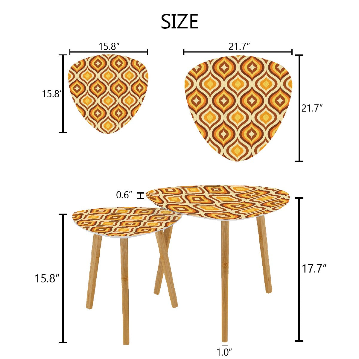 Retro Honeycomb Nesting Tables