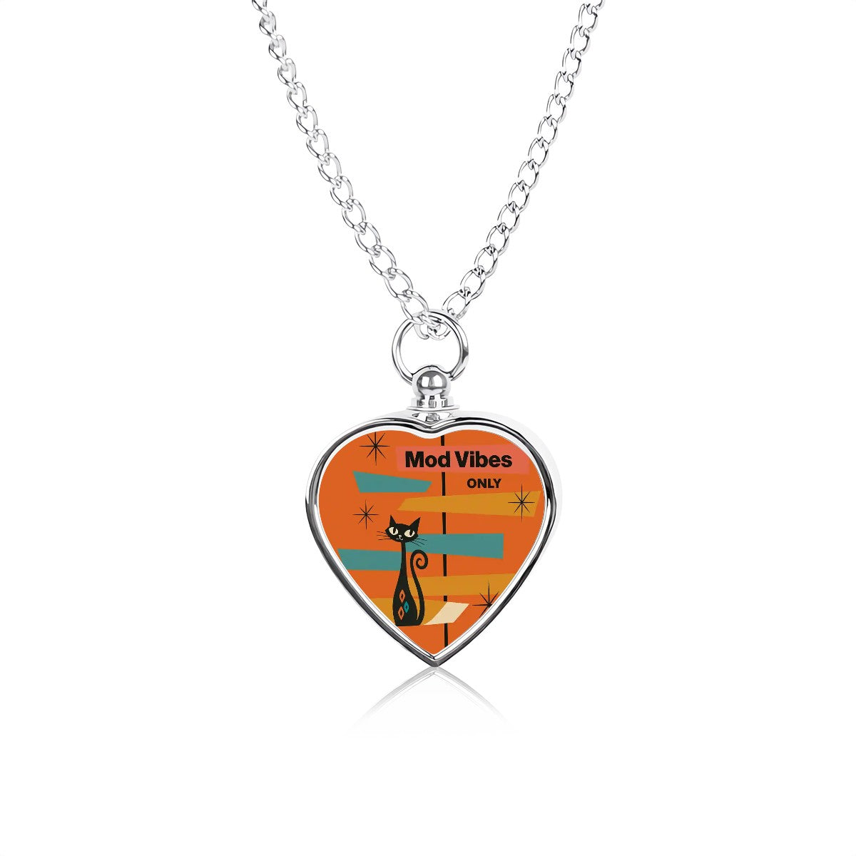 Mod Vibes Memorial Necklace – Retro Heart Pet Ash Keepsake