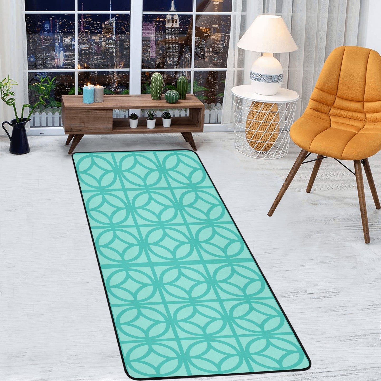 Area Rug with Black Binding 7'x3'3''