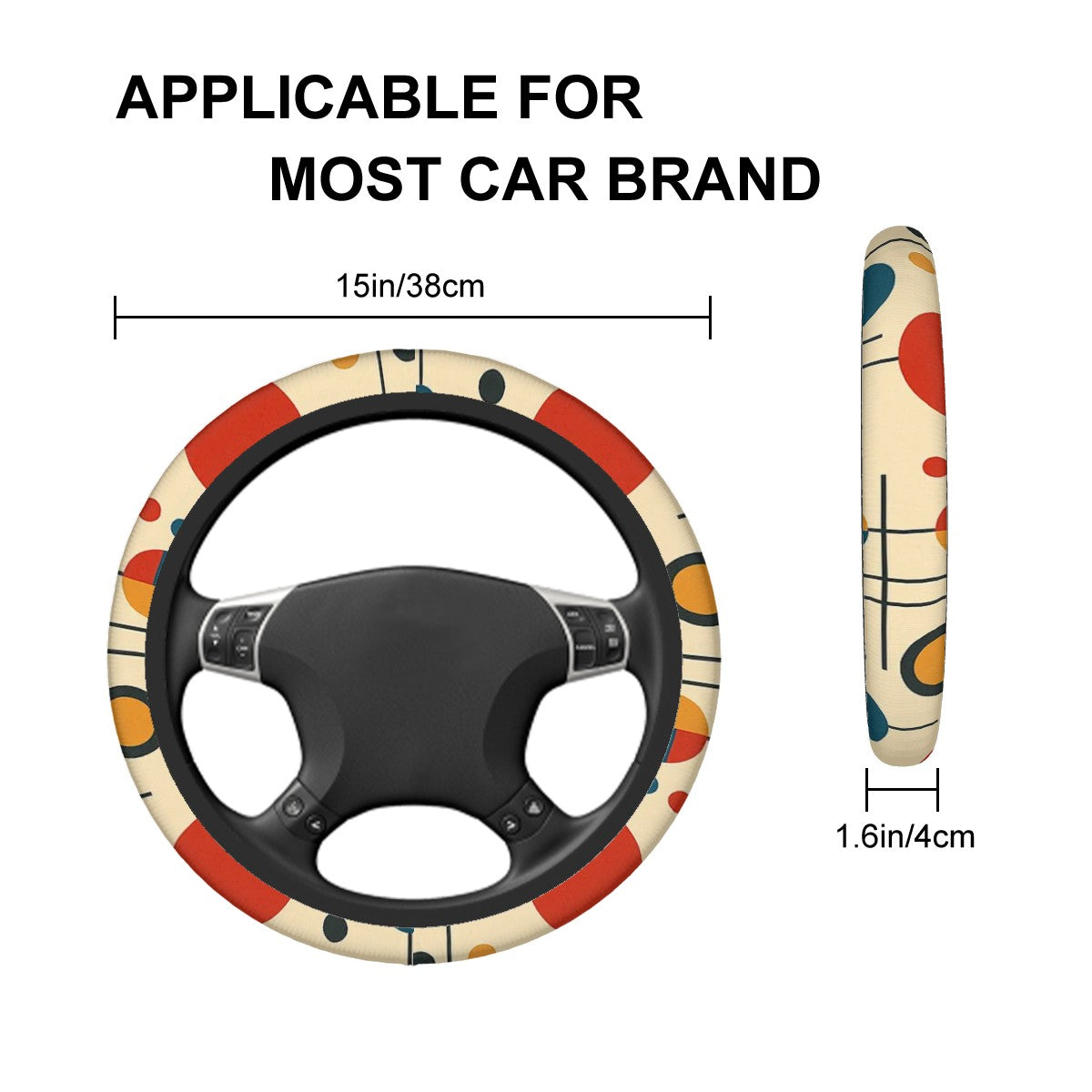 Atomic Pop Circles Steering Wheel Cover