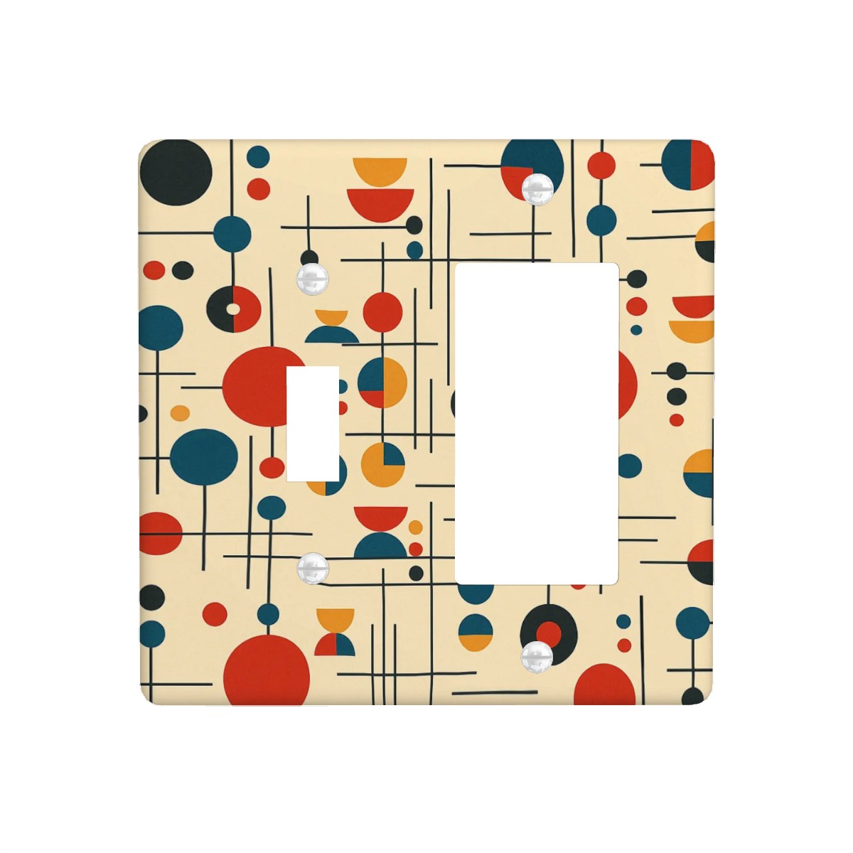 Atomic Boomerang Jumbo Wall Plate – Mid Century Modern 2-Gang Cover