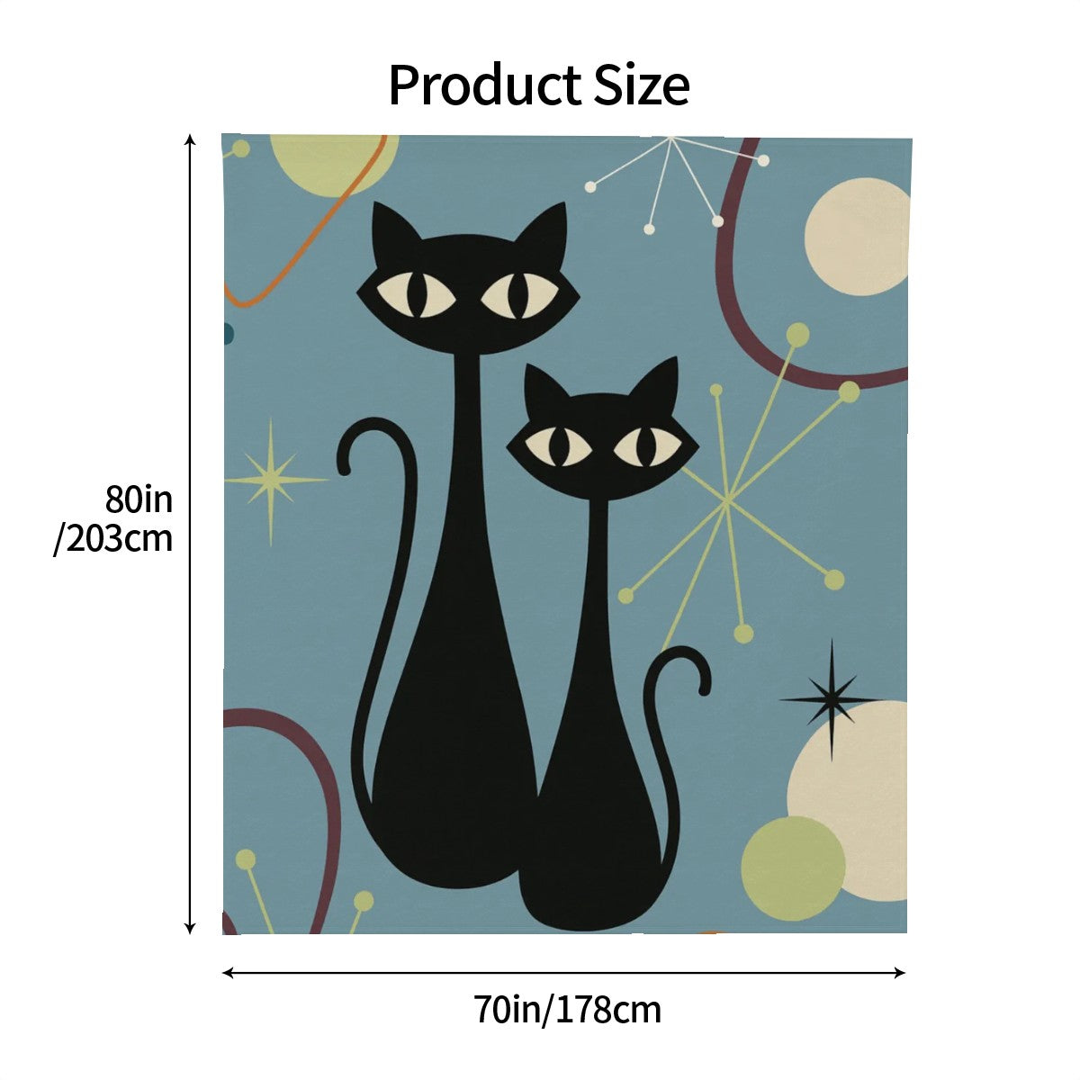 Atomic Cats 80"x70" Flannel Throw Blanket – Vertical