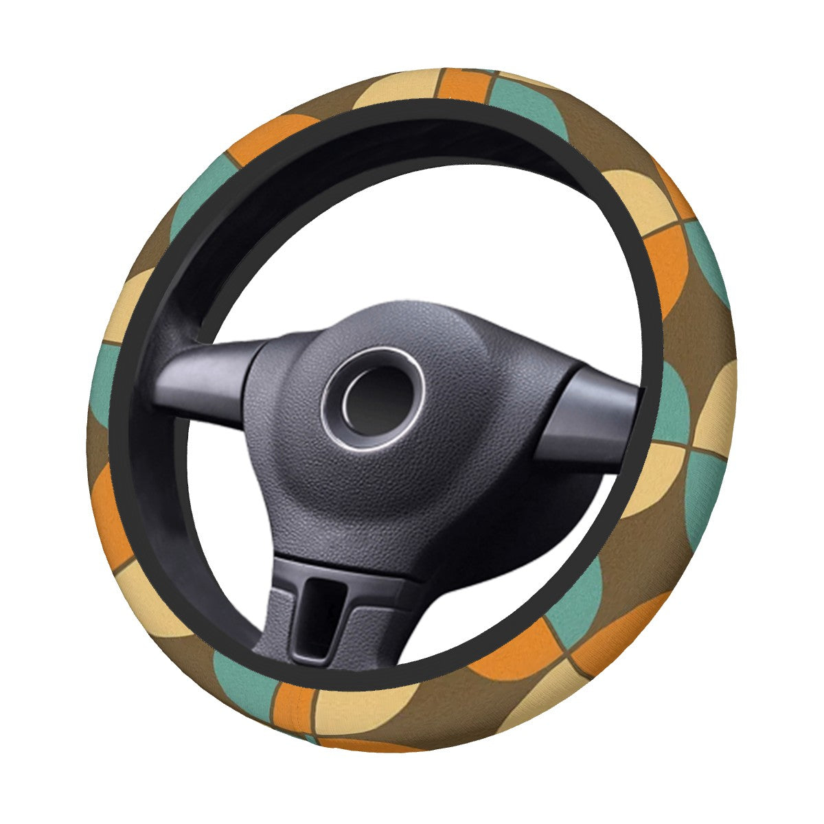 Retro Geo Waves Steering Wheel Cover