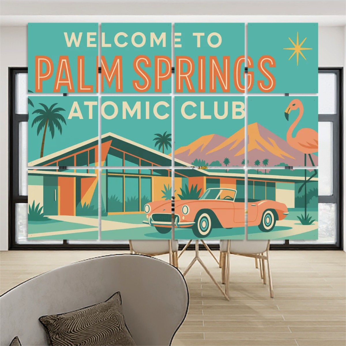 Palm Springs Atomic Club Hanging Room Divider – Set of 12