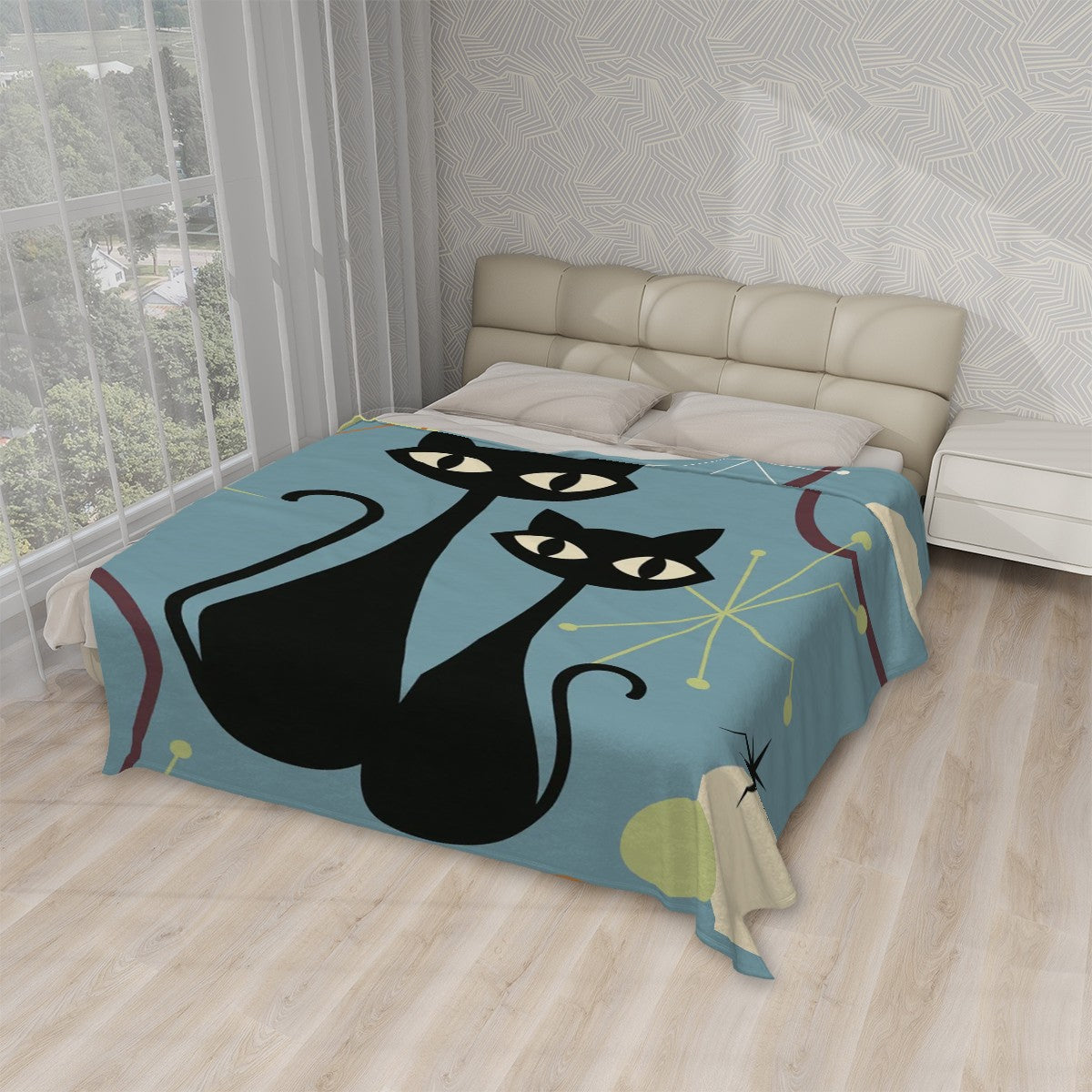 Atomic Cats 80"x70" Flannel Throw Blanket – Vertical