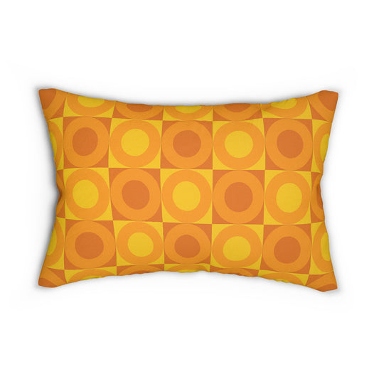 Sunset Mod Circle Lumbar Pillow – 20×14 | Mid-Century Modern Throw Pillow
