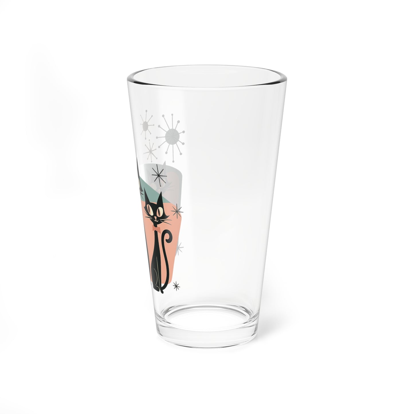 Atomic Cats Pint Glass – 16oz Retro MCM Cocktail & Drinking Glass