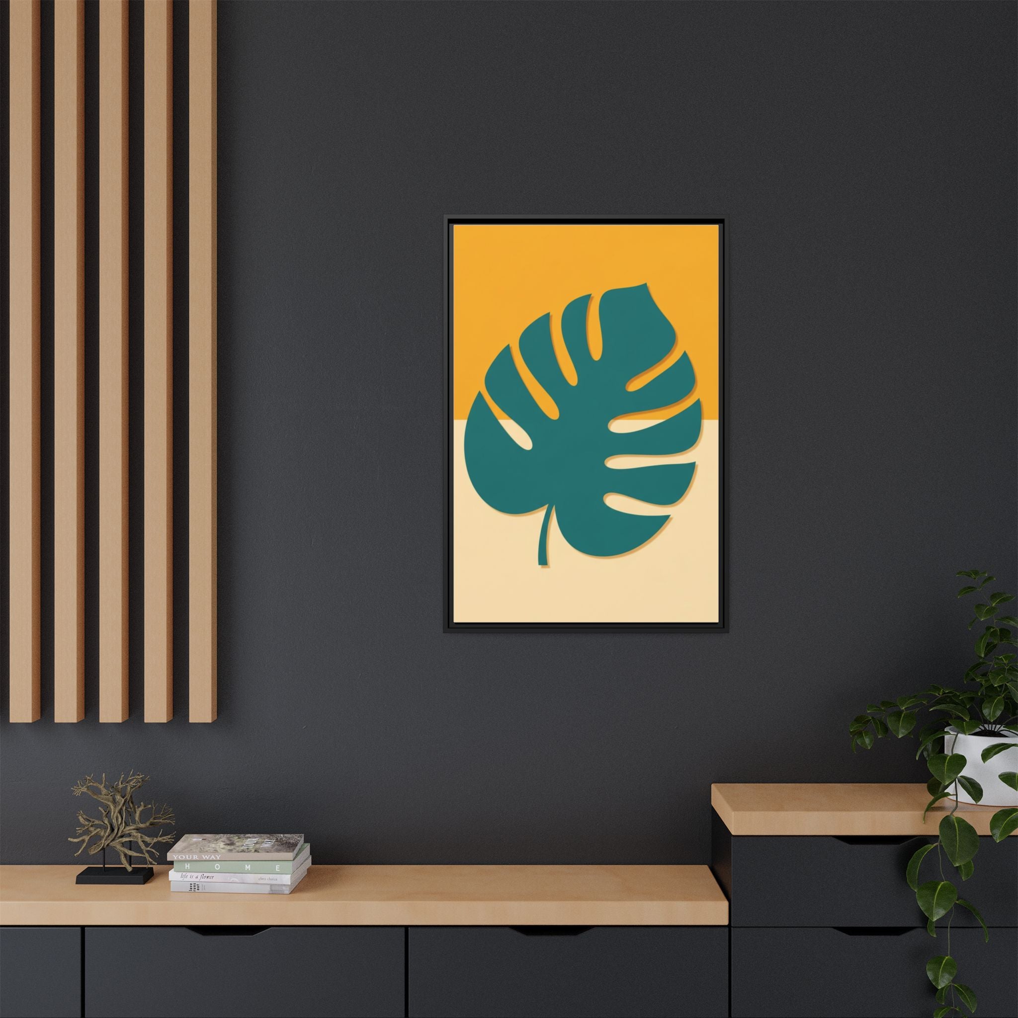 Desert Botanical No. 2: The Monstera — Framed Canvas