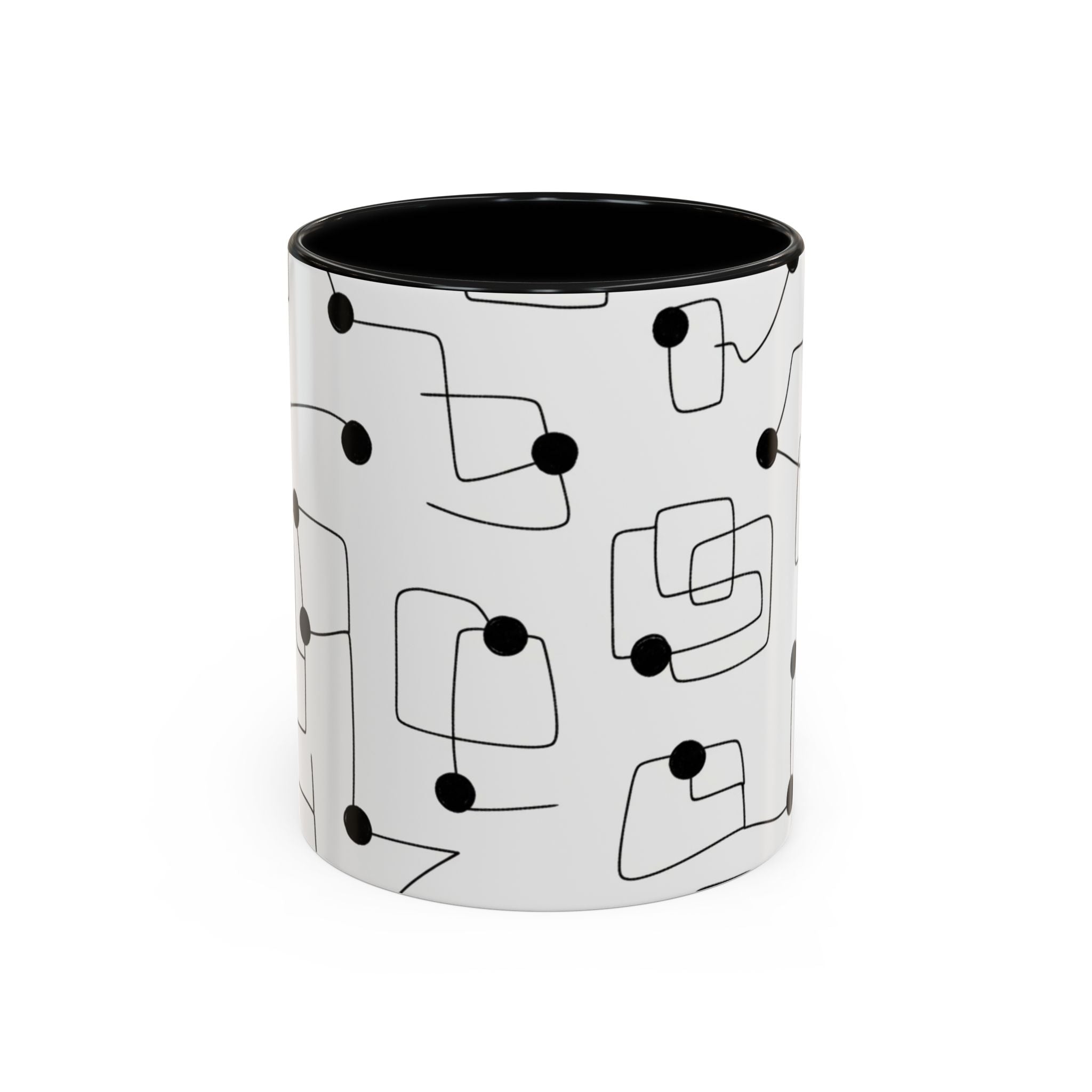 The Fika Break Accent Mug — Minimalist Scandi Grid