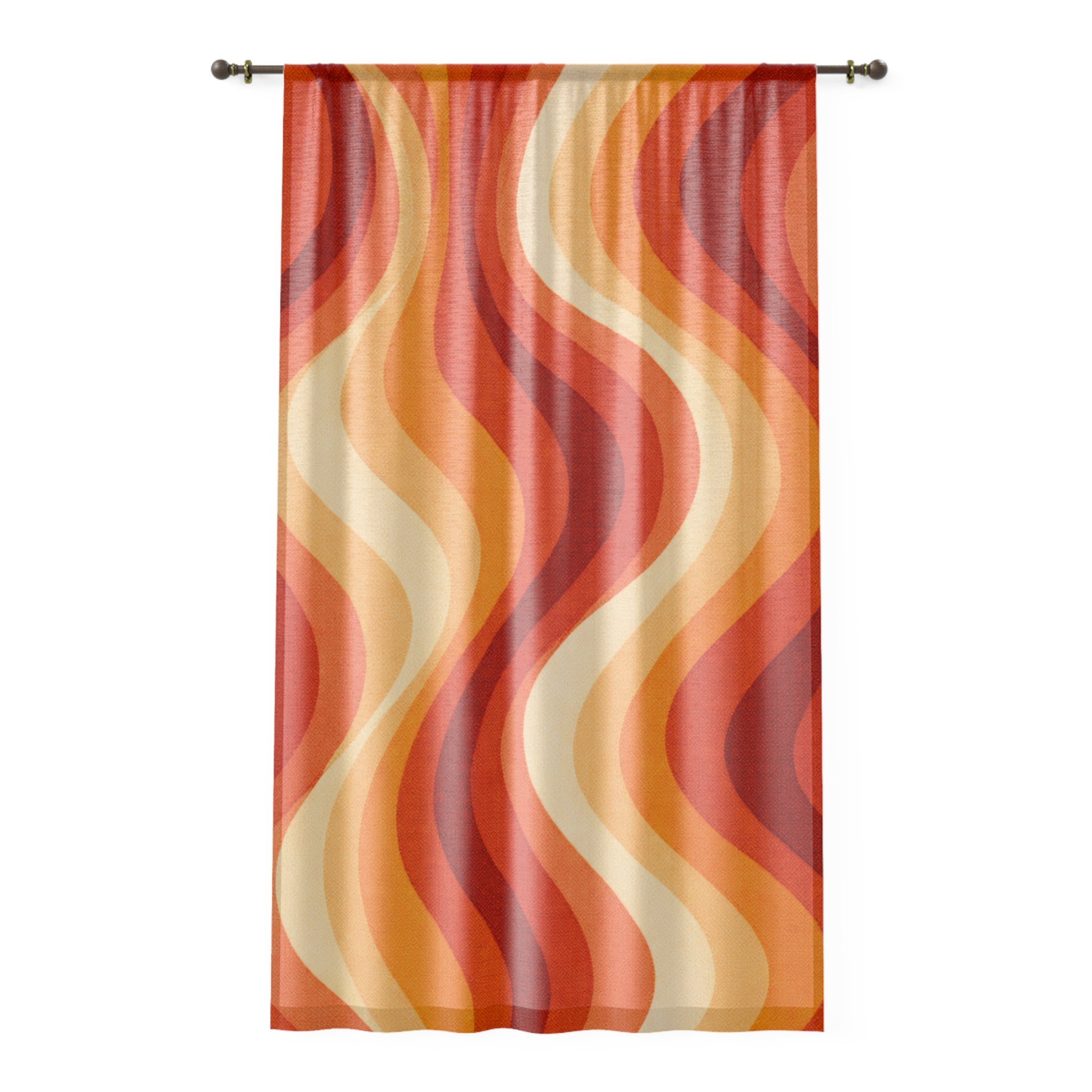 Groovy Gradient Ripple Mid-Century Sheer Curtain Panel