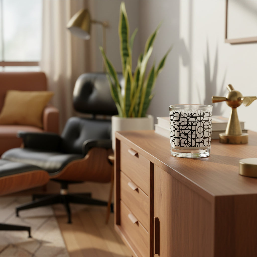 The "Bauhaus Grid" Rocks Glass | 10oz Mid-Century Tumbler