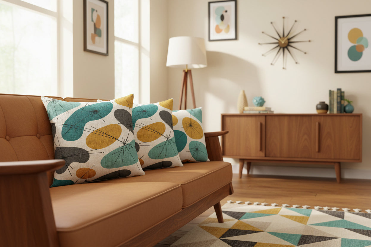 Atomic Boomerang Throw Pillow