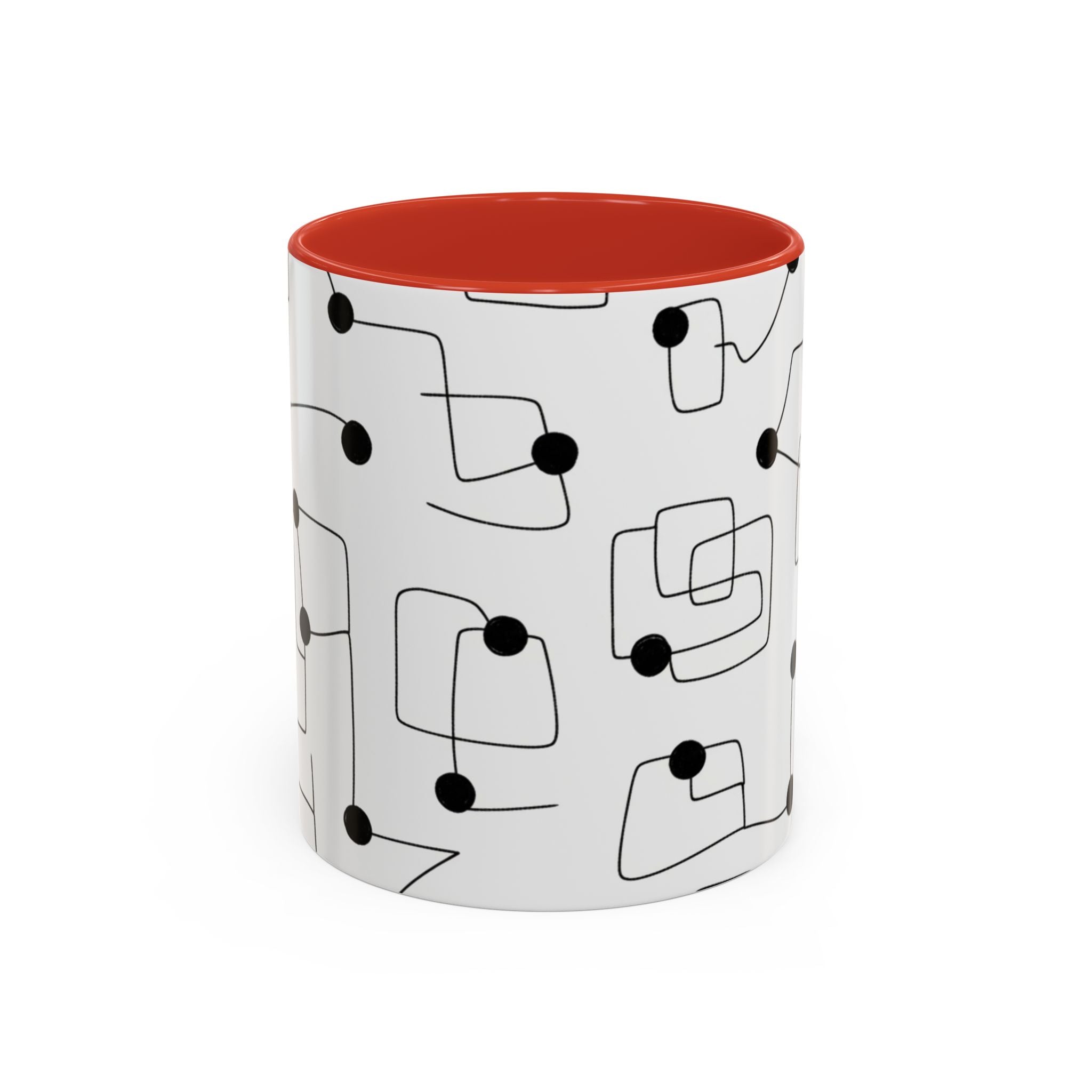 The Fika Break Accent Mug — Minimalist Scandi Grid