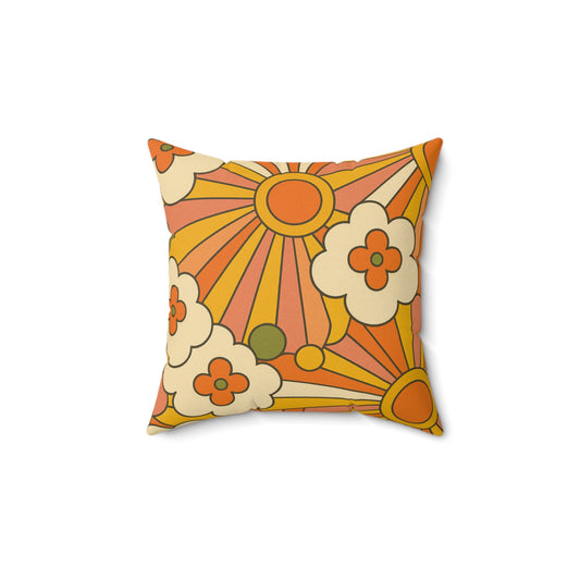 Groovy Bloom Burst Pillow