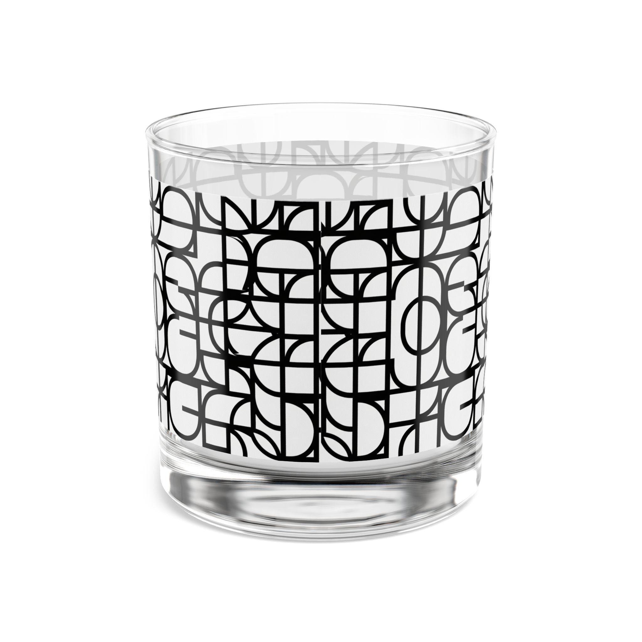 The "Bauhaus Grid" Rocks Glass | 10oz Mid-Century Tumbler