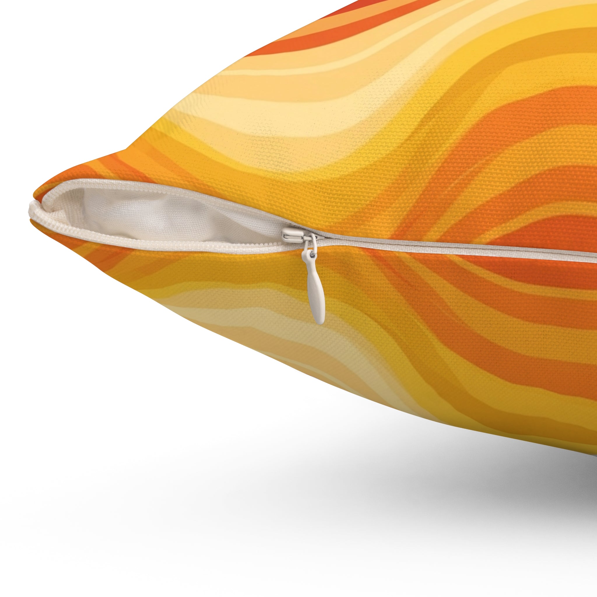 Groovy Sunset Wave Throw Pillow