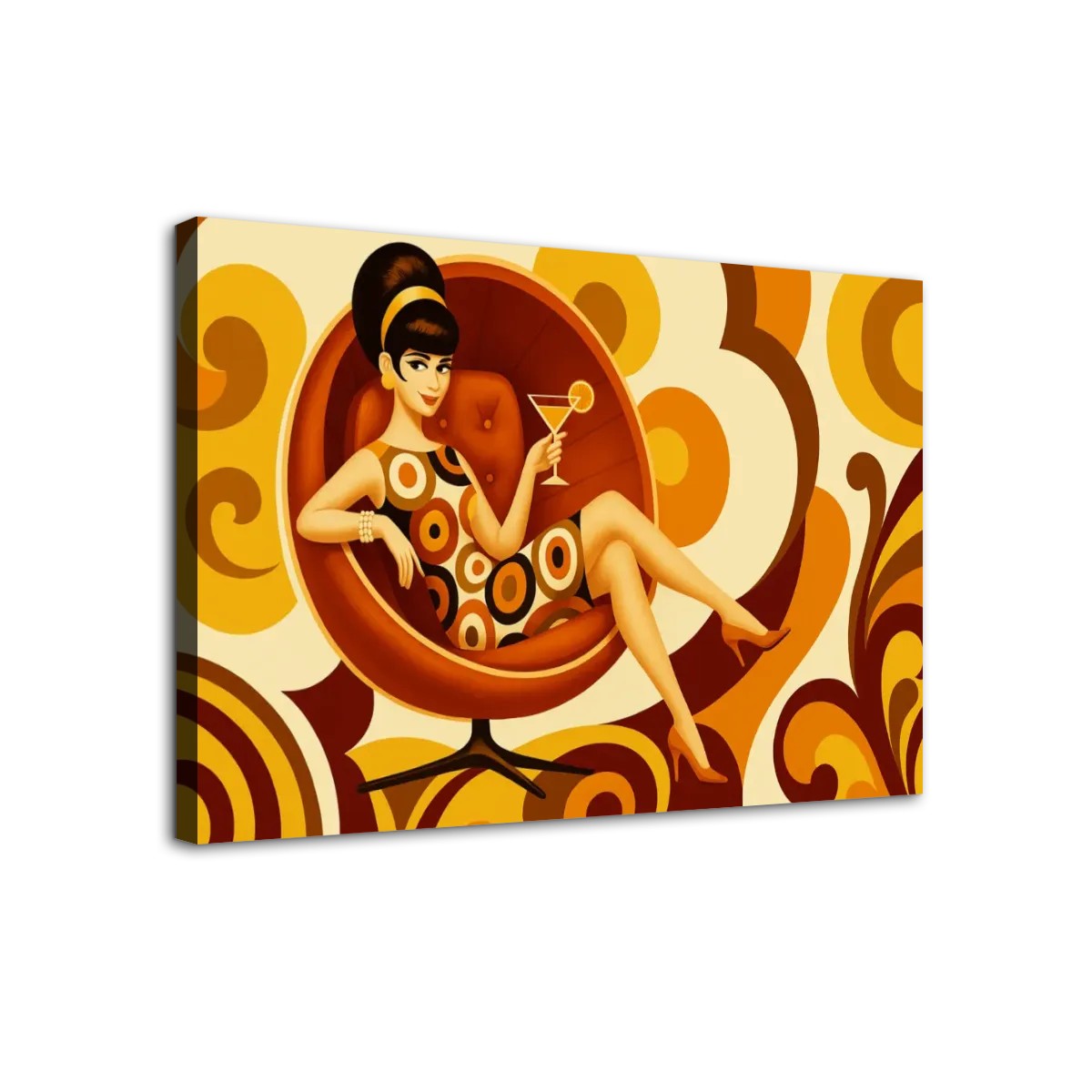 Groovy Lounge Babe Canvas Art – Made in USA