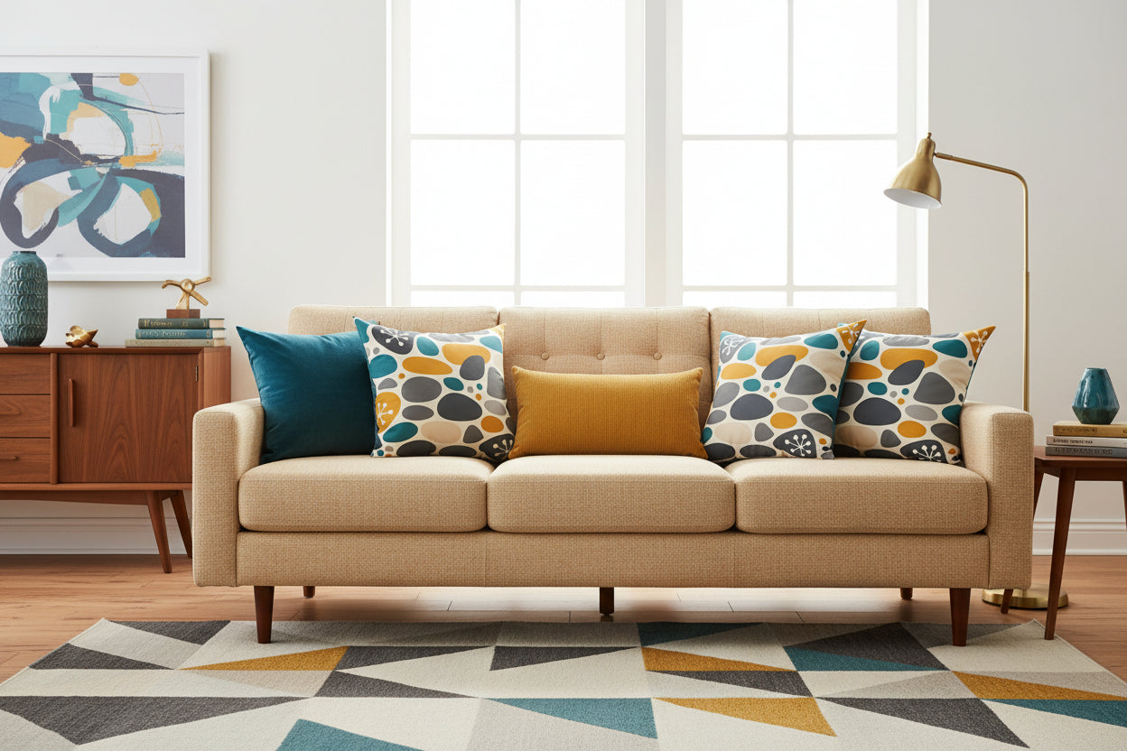 Atomic Pebble Mosaic Throw Pillow