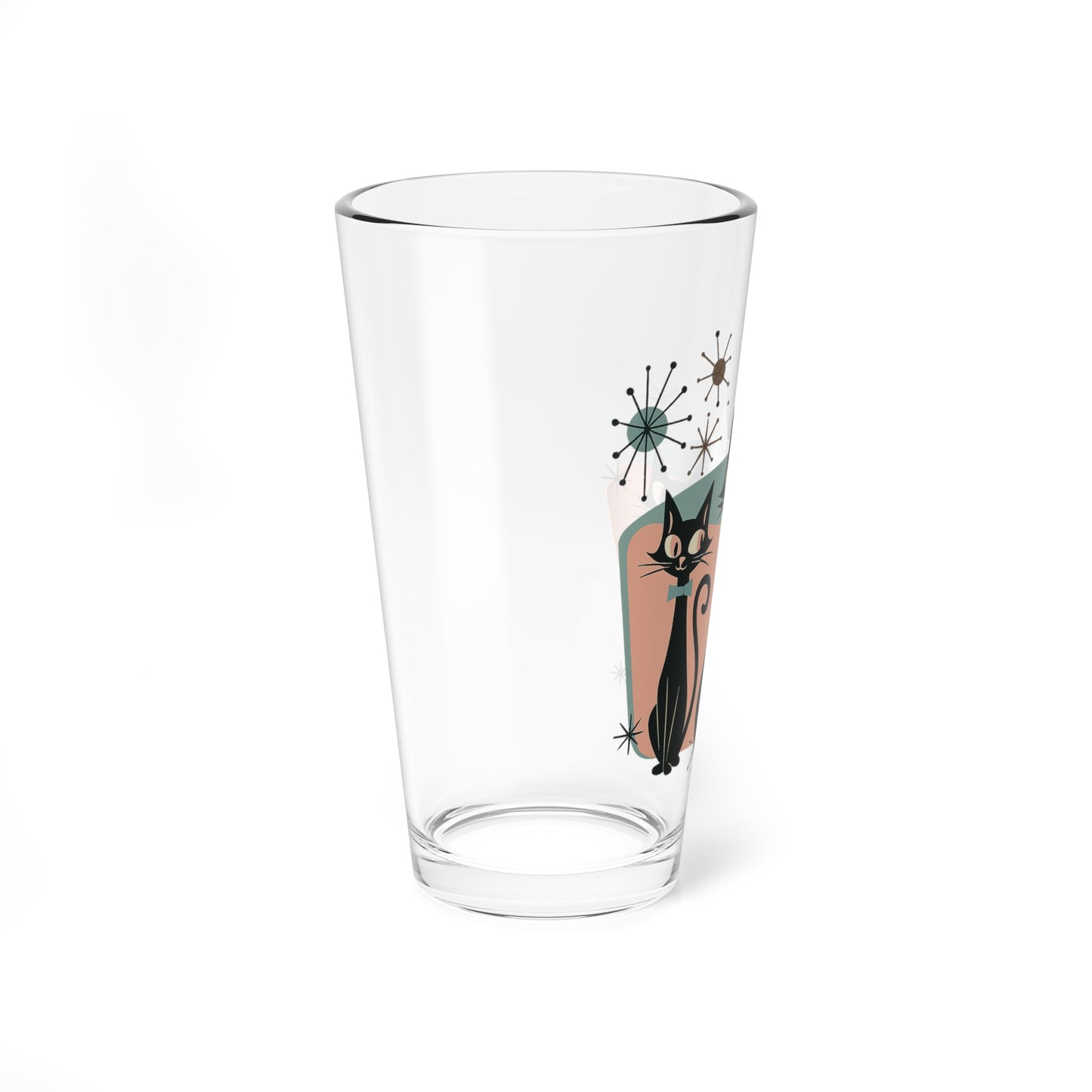 Atomic Cats Pint Glass – 16oz Retro MCM Cocktail & Drinking Glass