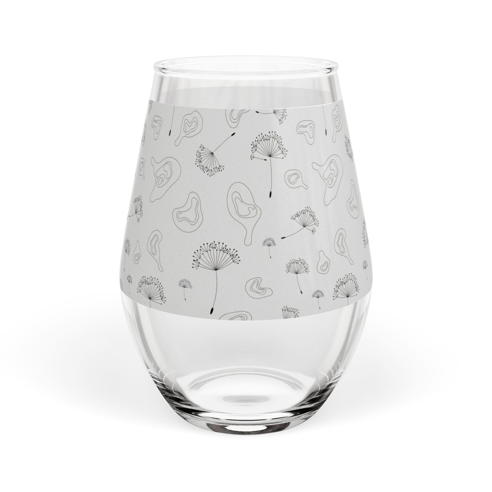 The "Organic Modern" Stemless Wine Glass | Abstract Botanical Tumbler