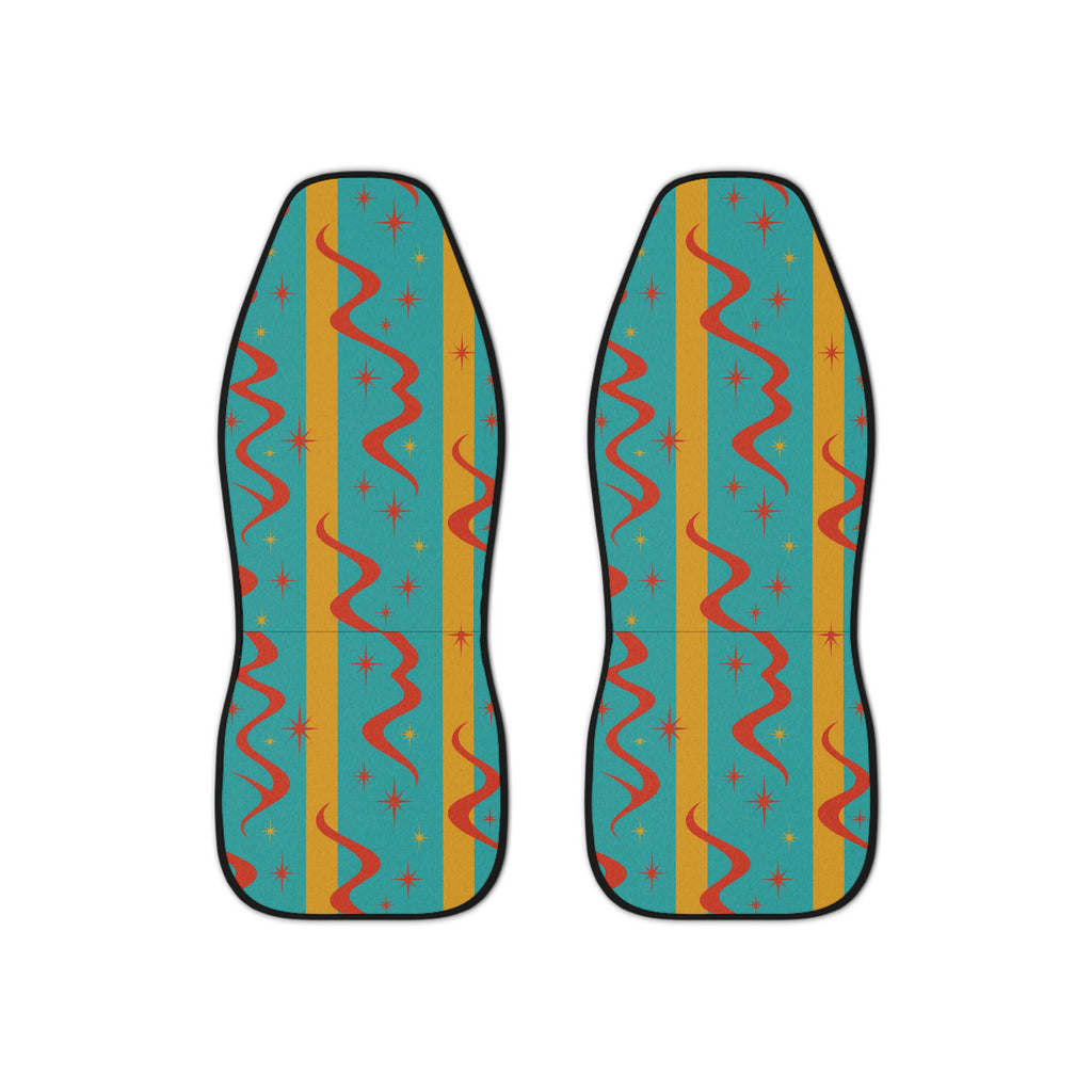 Retro Squiggle Car Seat Covers – Set of 2 | Mid Century Modern Wave Style