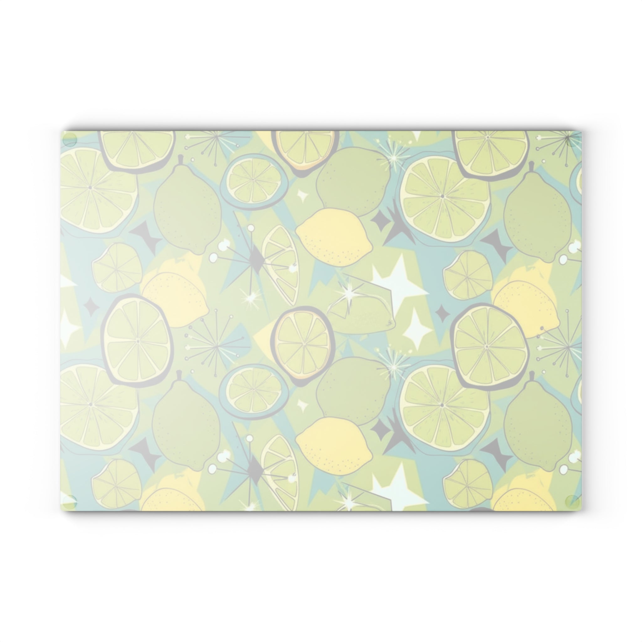 The Atomic Citrus Glass Cutting Board — Retro Kitchen Art