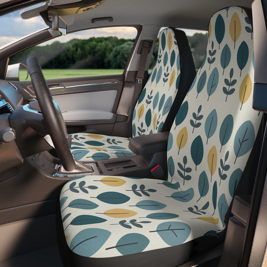 Scandinavian Leaf Car Seat Covers – Set of 2 | Mid Century Modern Style