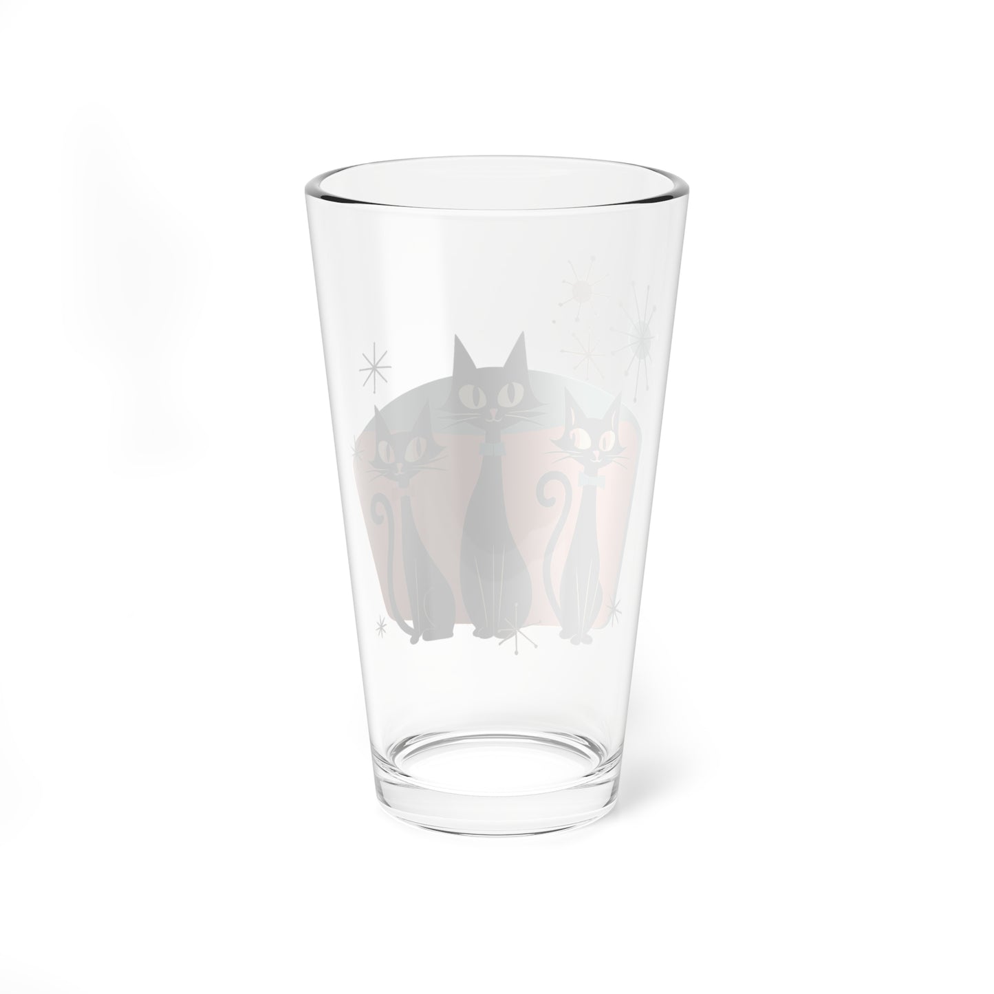 Atomic Cats Pint Glass – 16oz Retro MCM Cocktail & Drinking Glass