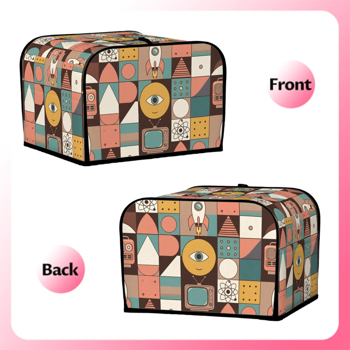 Pure Mid Century 4‑Slice Toaster Cover — Retro Modern Appliance Protection