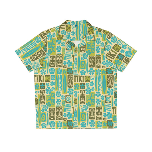Tropical Vibe Men's Hawaiian Shirt - Fun Tiki Print for Summer Events