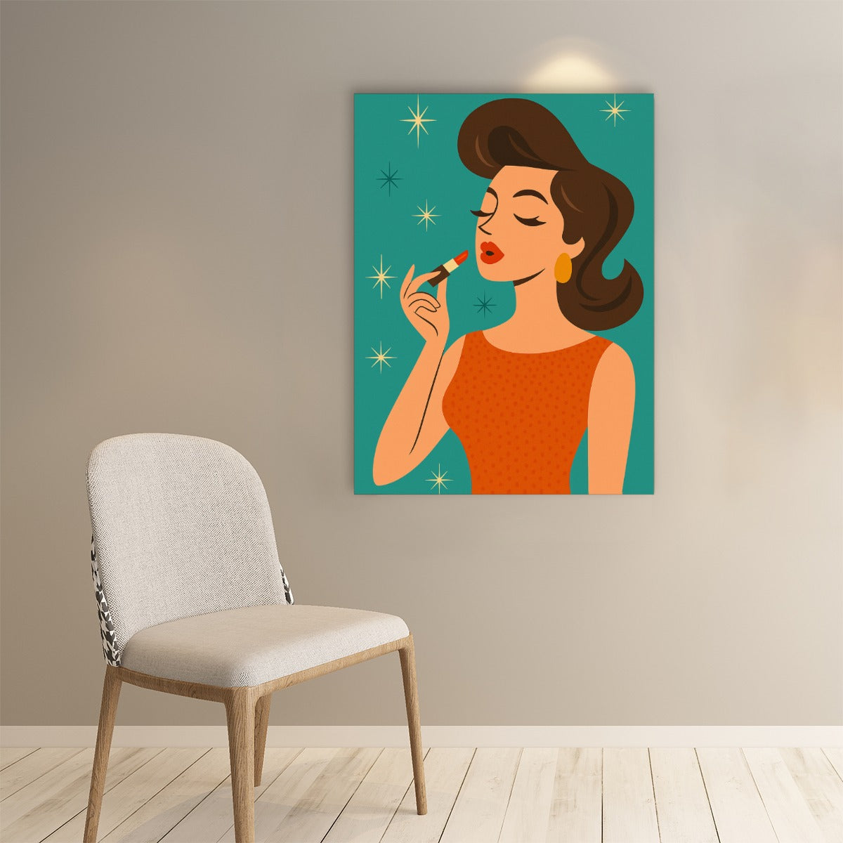 Atomic Glam Girl Poster – Mid-Century Modern Beauty Print