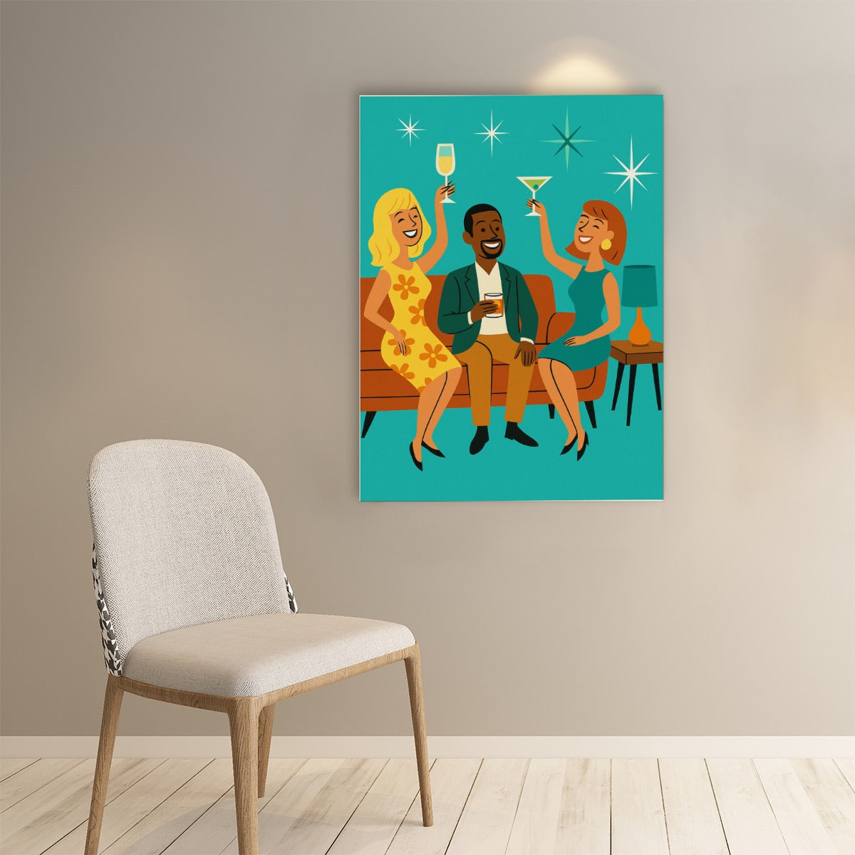 Retro Cheers – Mid-Century Modern Party Poster