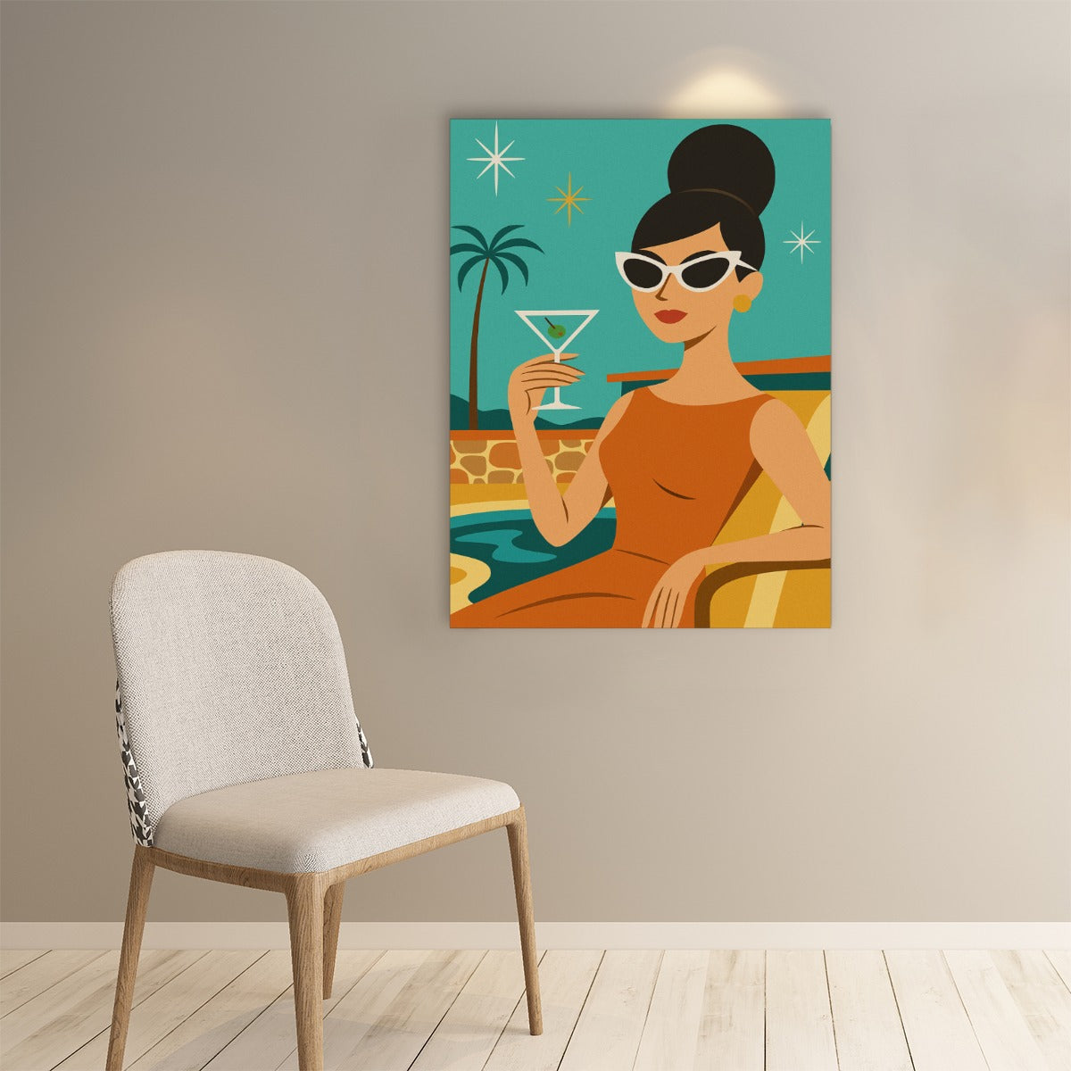 Atomic Martini Glam Poster – Mid-Century Modern Art Print