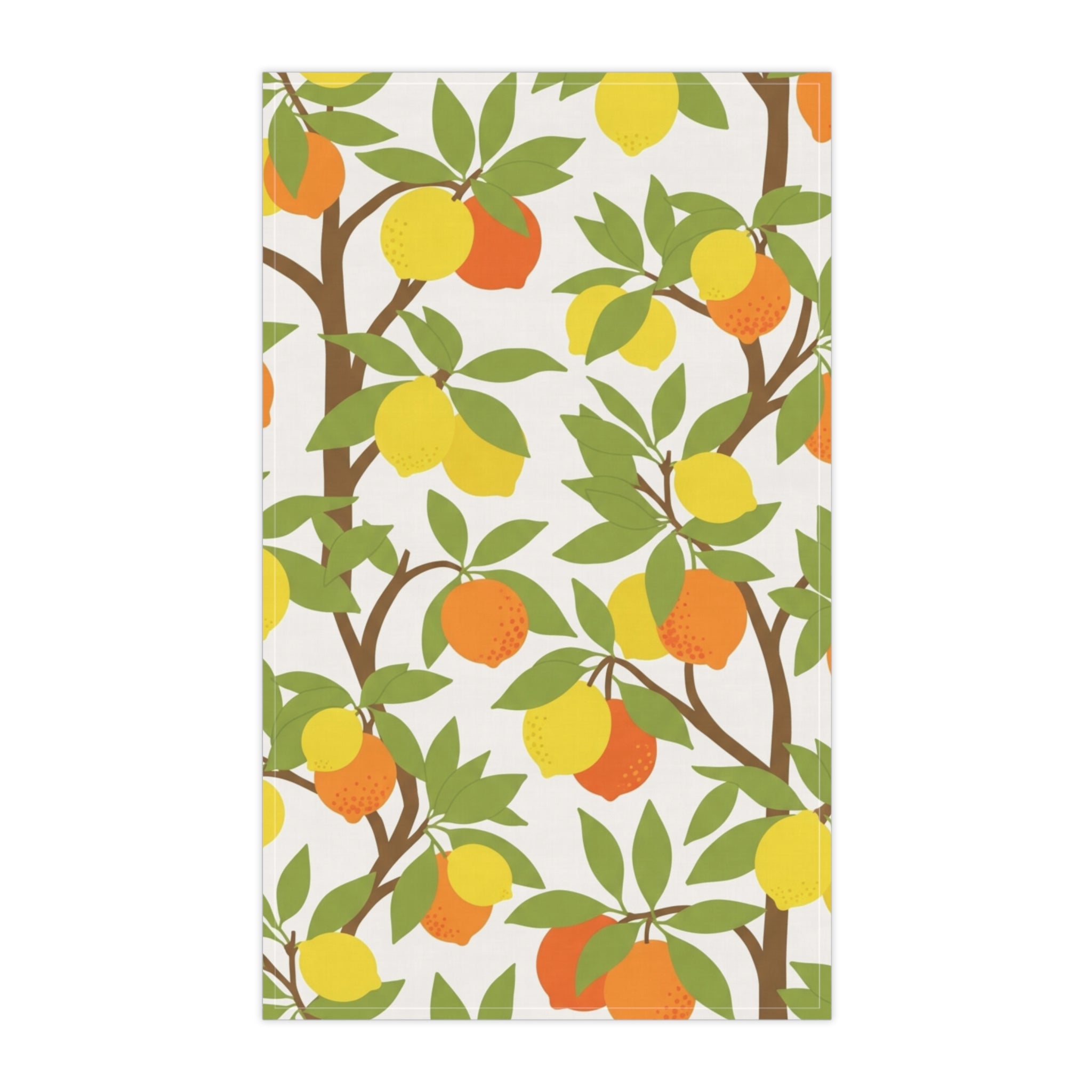 The Citrus Orchard Tea Towel — Retro Botanical Print