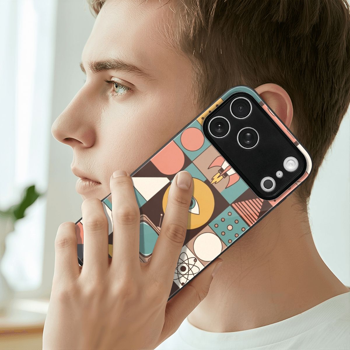 Pure Mid Century Glass Phone Case — Modern Retro Design for iPhone 17 Pro Max