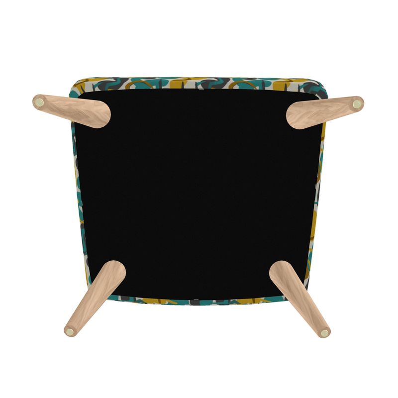 The "Calypso" Mid-Century Accent Chair | Atomic Teal & Gold