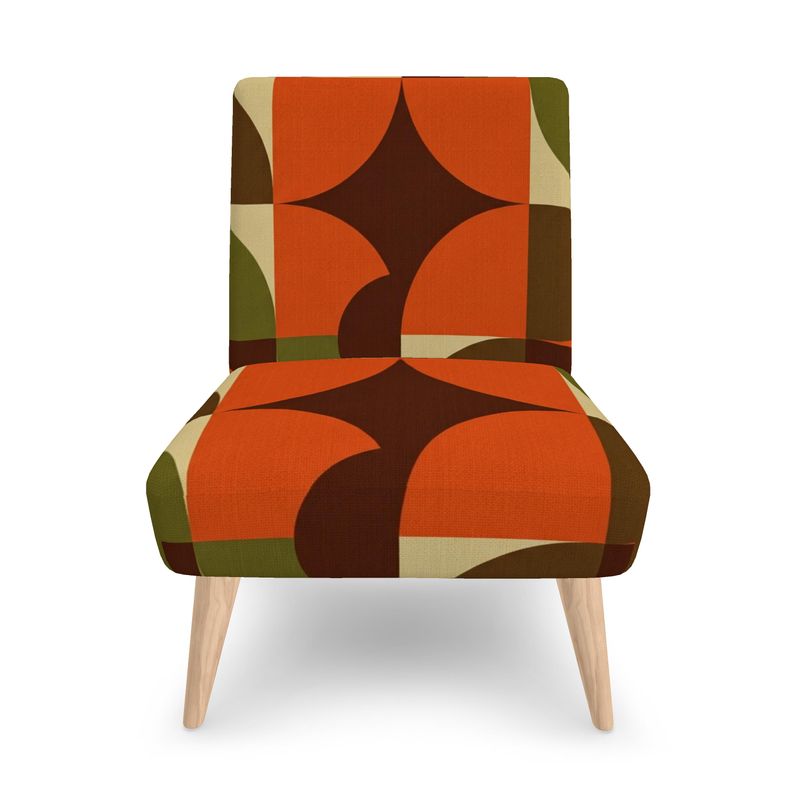 The "Bauhaus Block" Occasional Chair | Rust & Walnut