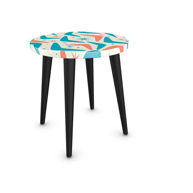 The "Atomic Diner" Side Table | Turquoise & Coral
