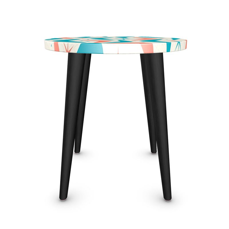 The "Atomic Diner" Side Table | Turquoise & Coral